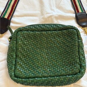 Clare V Green Woven Shoulder Bag